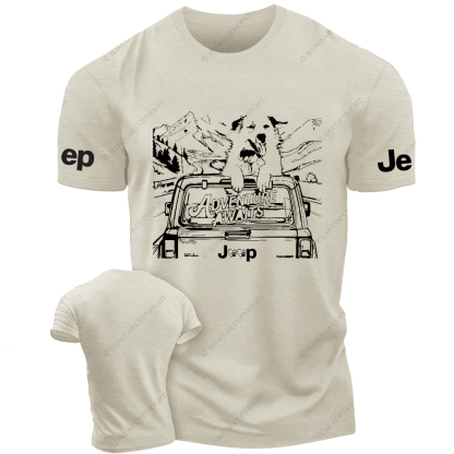 Aventure Awaits Dog Driving A Car Jp T-shirt