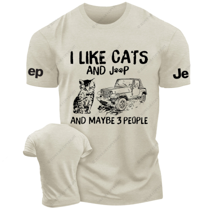 I Like Cats And Car And Maybe 3 People Jp T-shirt