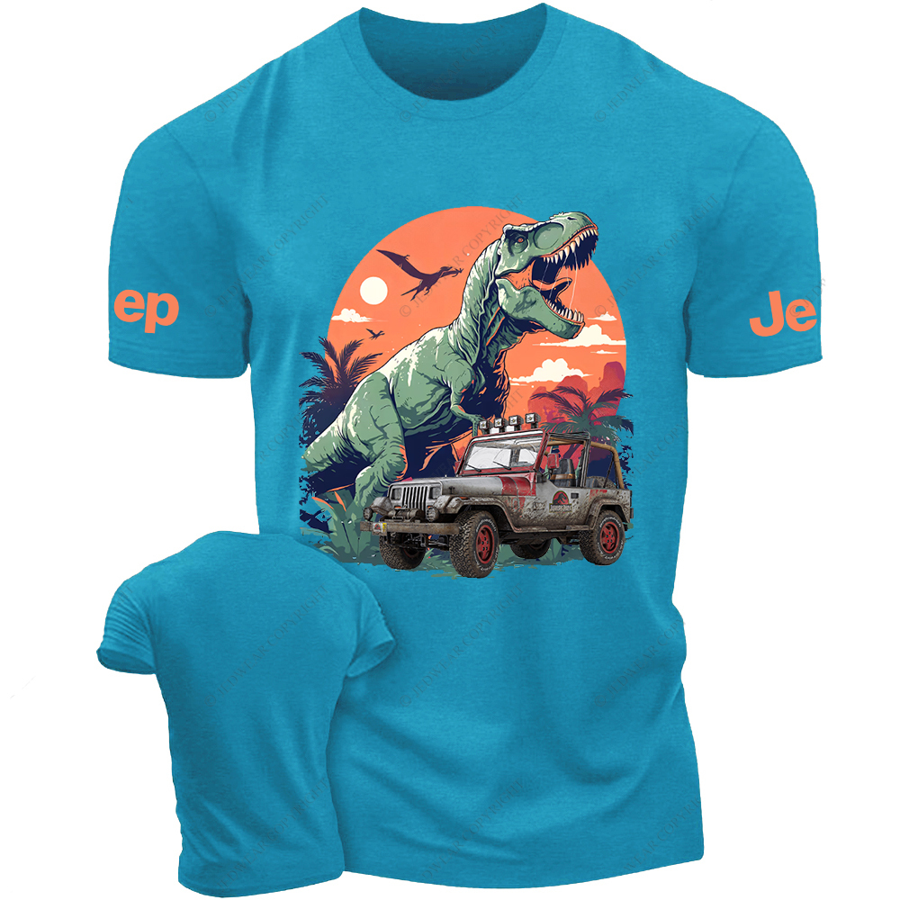 Jurassic Dinosaur On The Back Of A Vehicle Jp T-Shirt