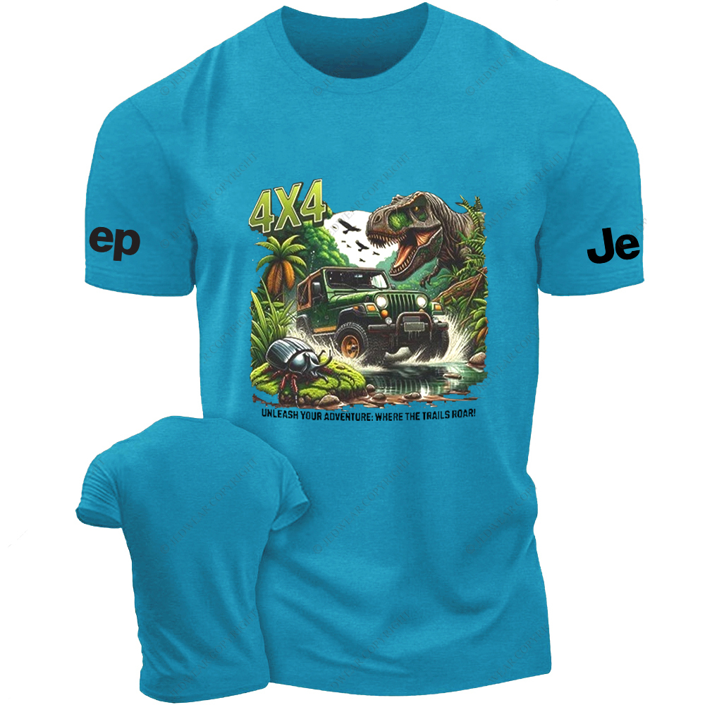 Dinosaur 4x4 Unleash Your Adventure Where The Trails Roar Jp T-Shirt