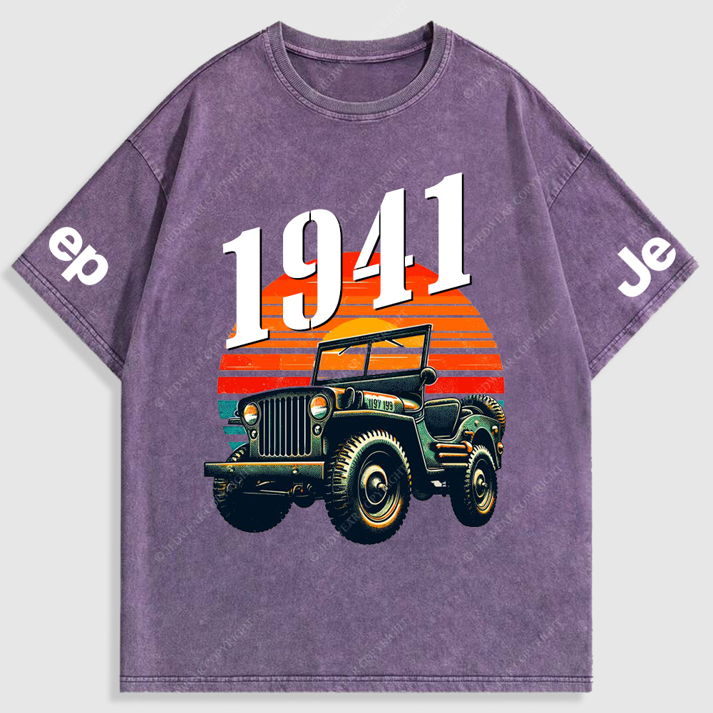 Jp Sunset 4X4 Cars Washed T-Shirt