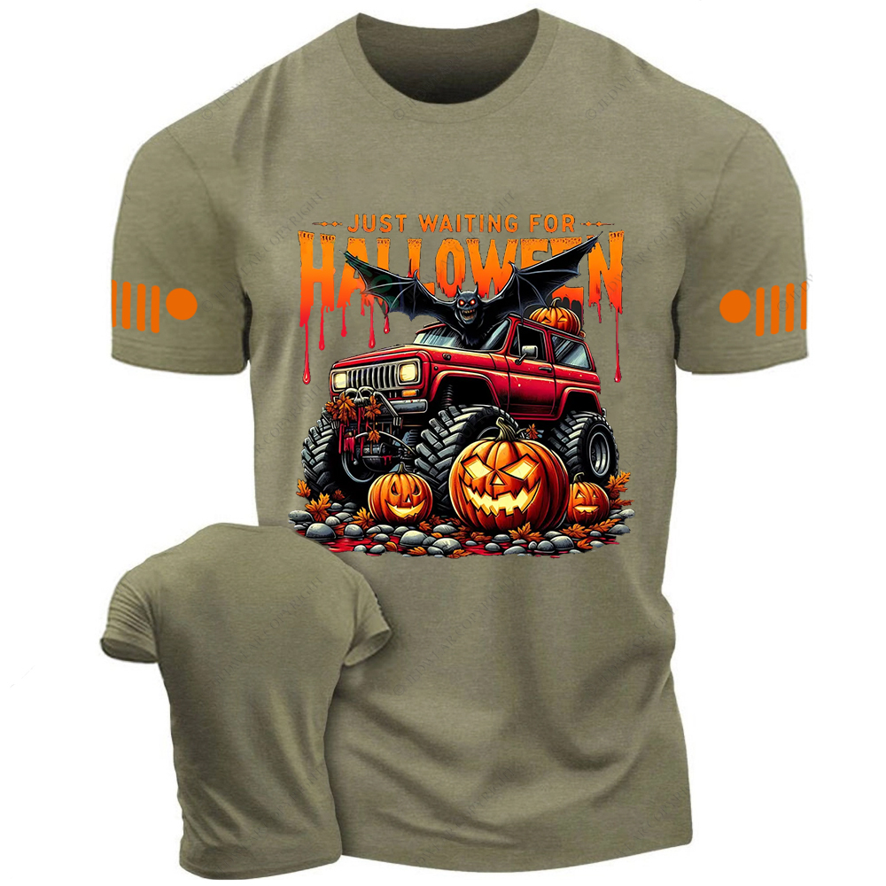 Just Waiting For Halloween Skull Bat Jp T-shirt