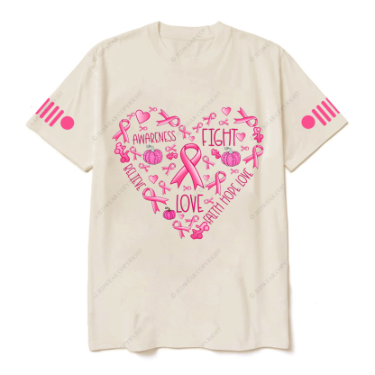 Breast Cancer Awareness Fight Hope Love Believe Jp T-shirt