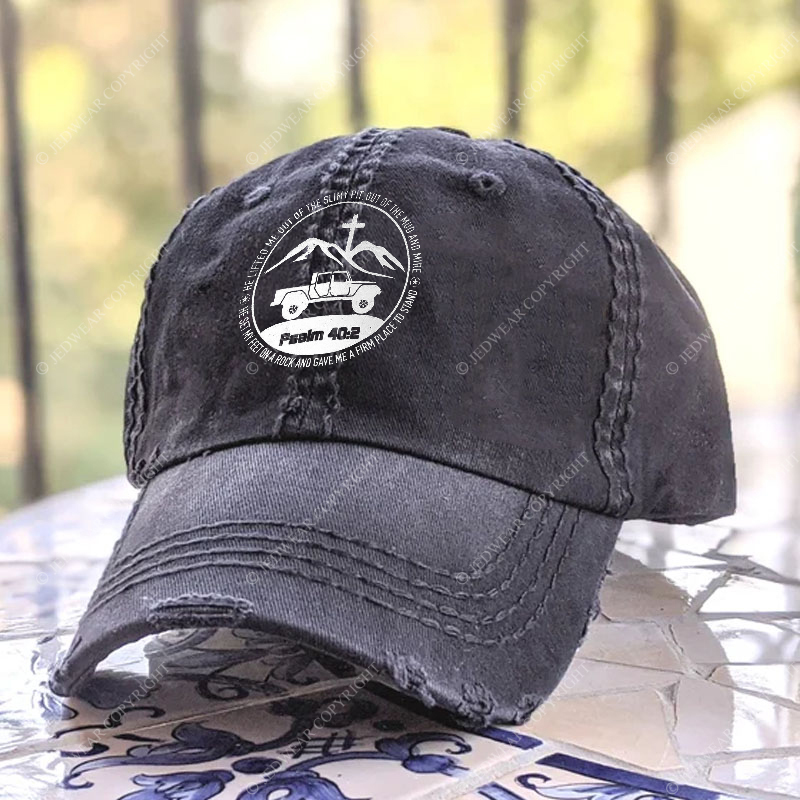 Religion The Lifted Me Out Of The Slimy Pit Psalm 40:2 Jp Baseball Cap