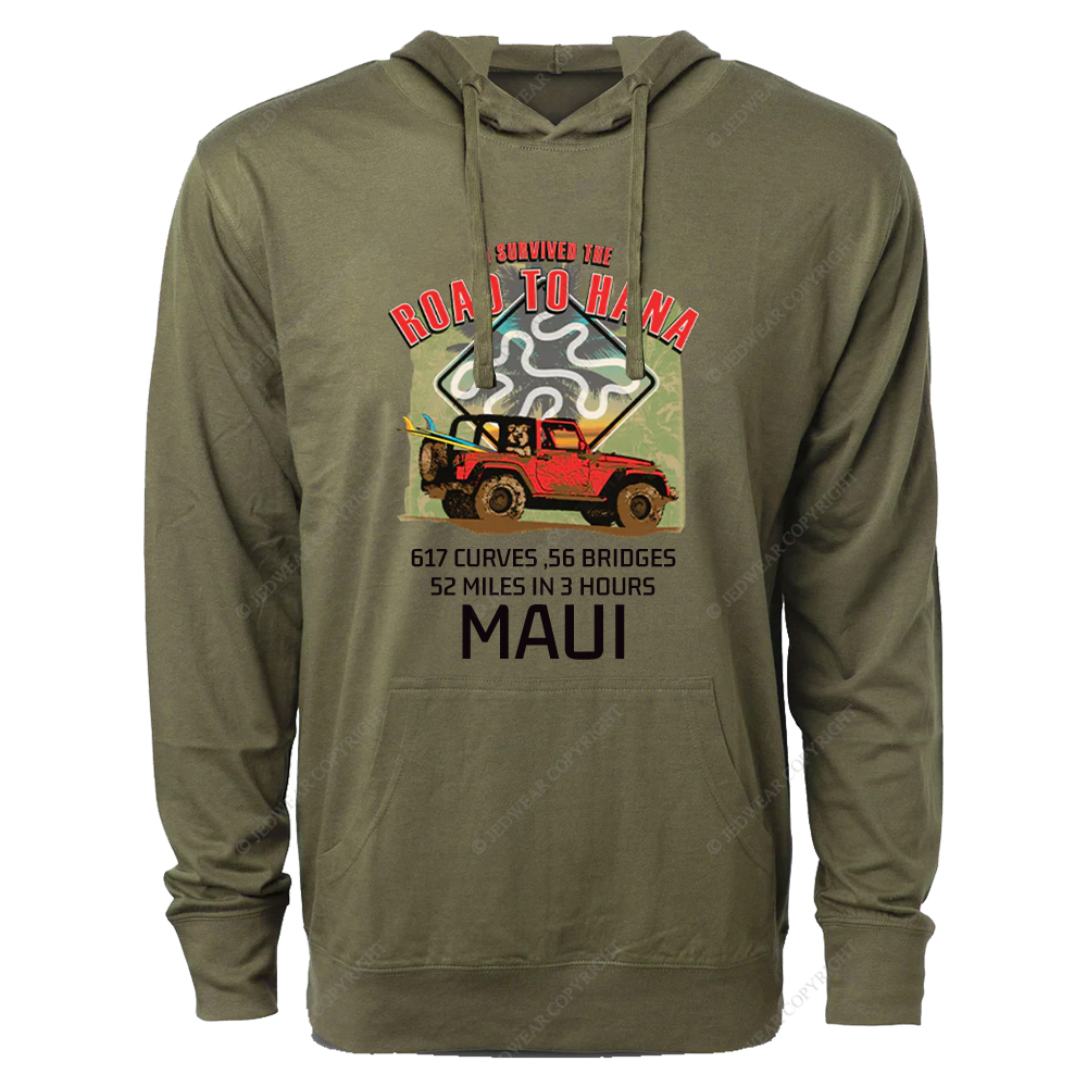 I Survived The Road To Hana Curves Jp Oversized Lightweight Hoodie