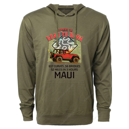 I Survived The Road To Hana Curves Jp Oversized Lightweight Hoodie