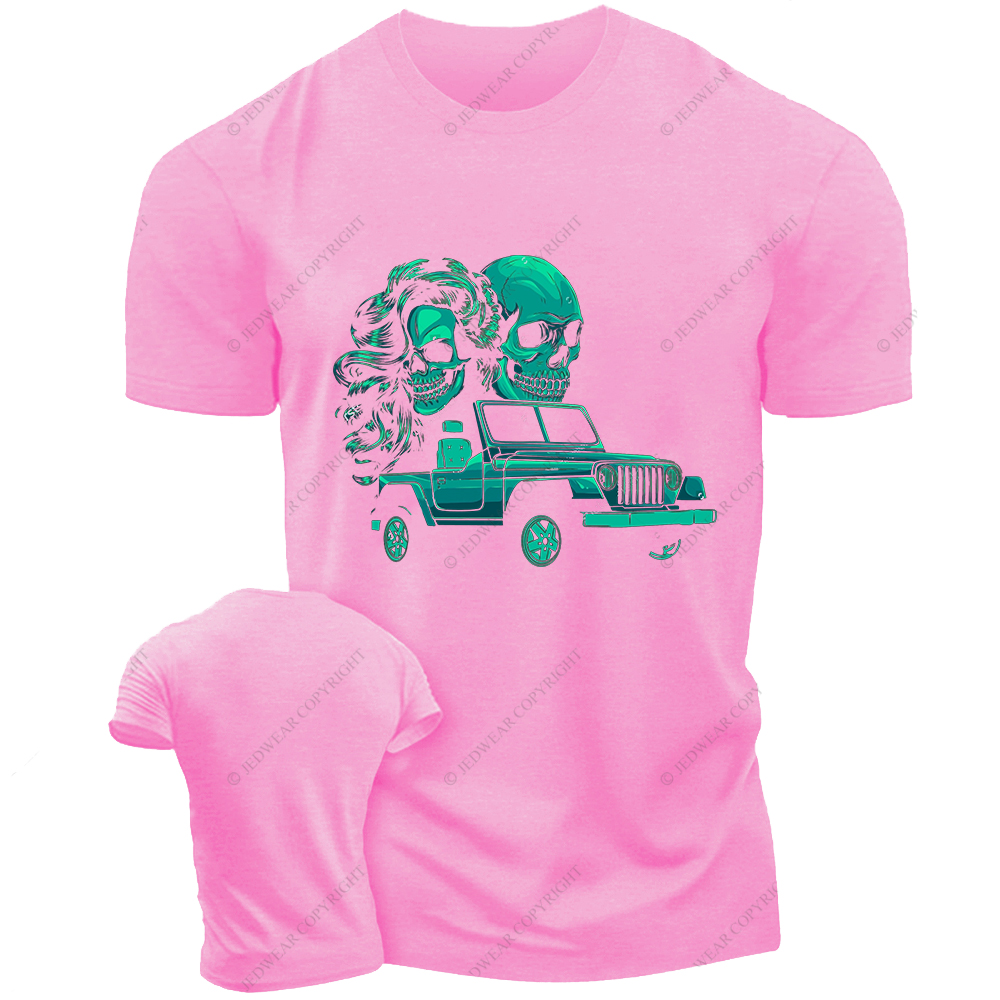 Skulls Couple With Off-Road Vehicle Jp T-Shirt