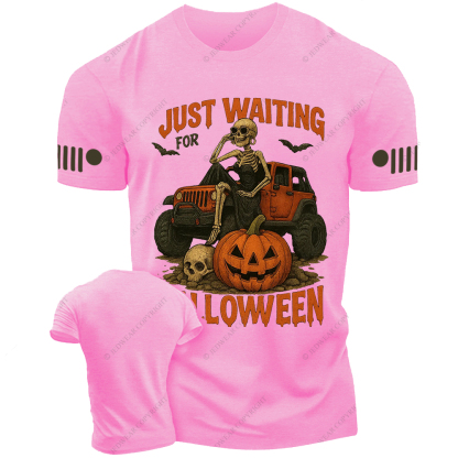 Halloween Skeleton Funny Spooky Skeleton Just Waiting for Halloween Jp T-Shirt