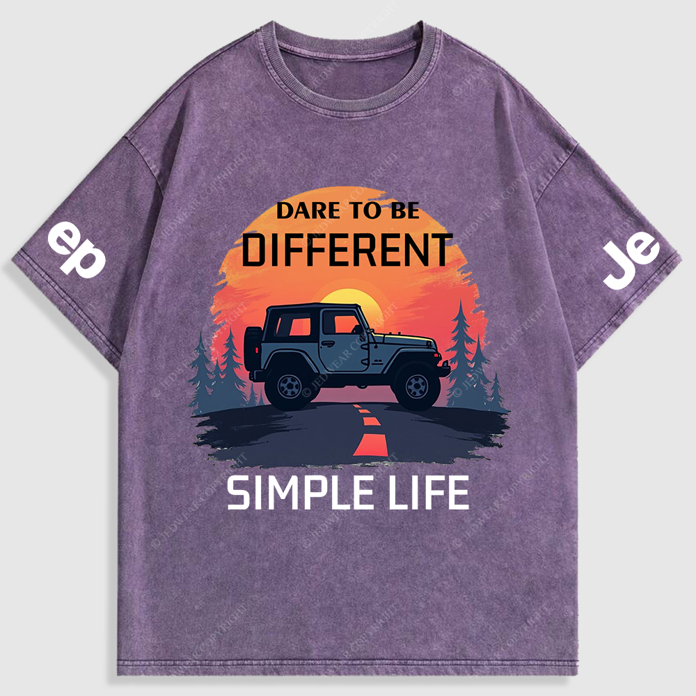 Dare To Be Different Simple Life Washed T-Shirt