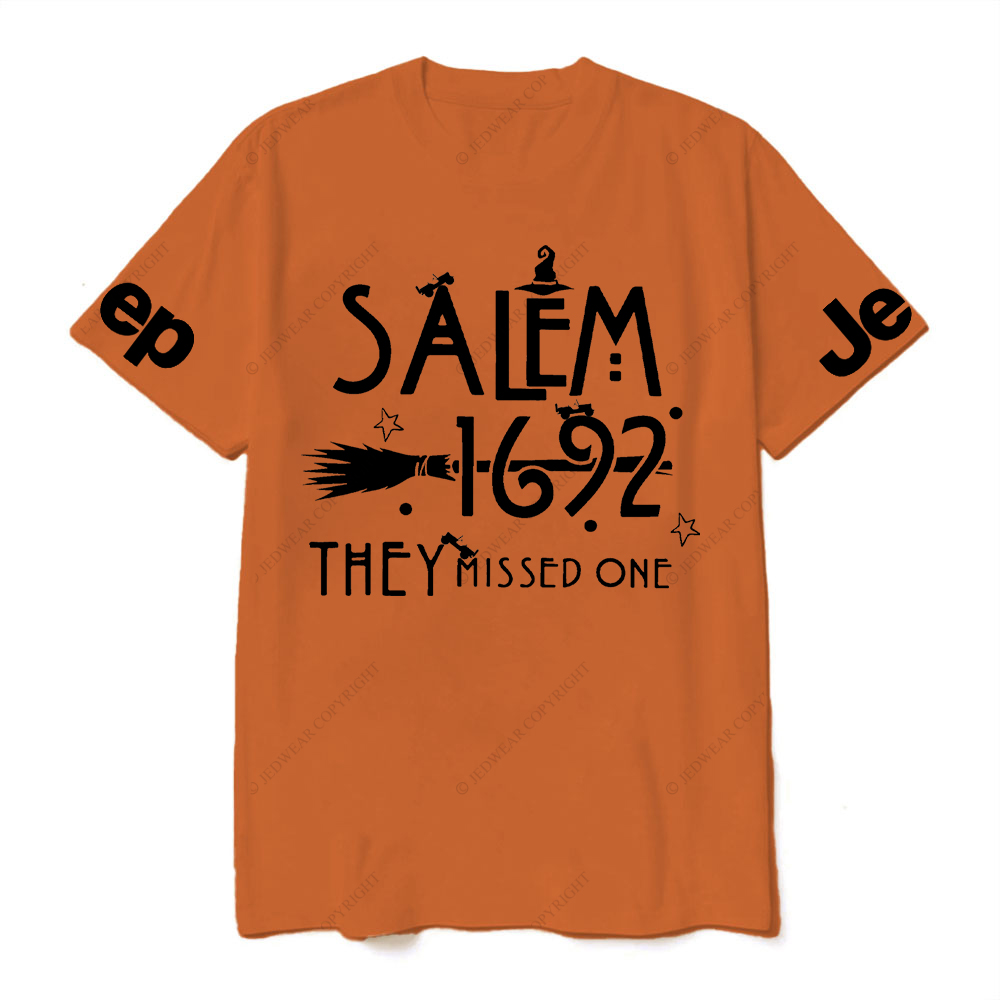 Salem 1692 Halloween Cap They Missed One Jp T-Shirt