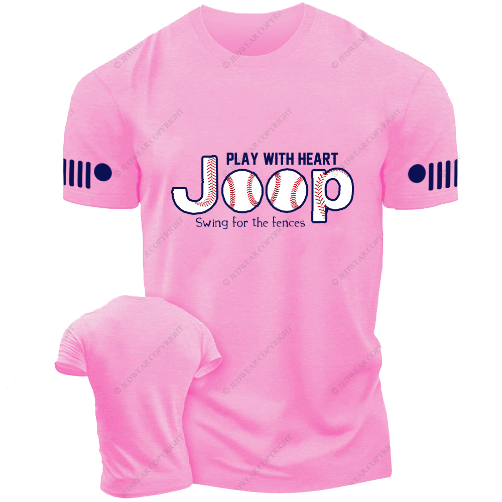 Swing For The Fences Play With Heart Baseball Team Jp T-Shirt