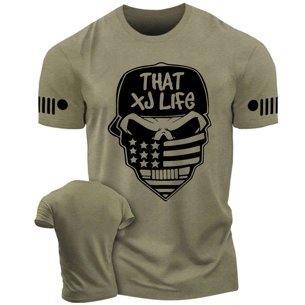 That XJ Life Skull USA Flag Jp T-Shirt