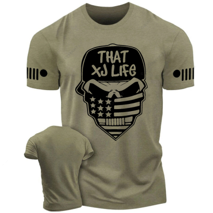 That XJ Life Skull USA Flag Jp T-Shirt