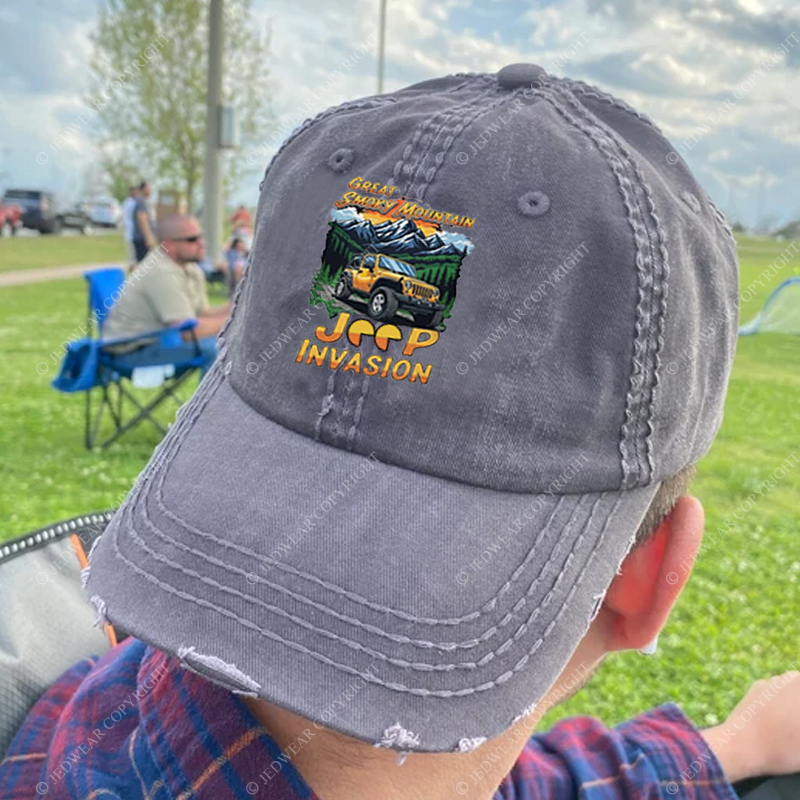 Great Smoky Mountain Invasion Sun Tree Vintage Style Jp Baseball Cap