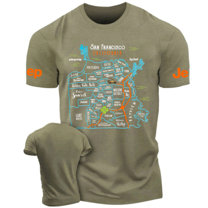 Vibrant Map Of SAN FRANCISCO CALIFORNIA Jp T-Shirt