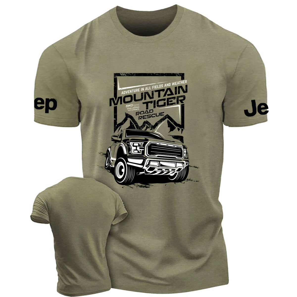 Moutain Tiger Cars Design T-Shirt