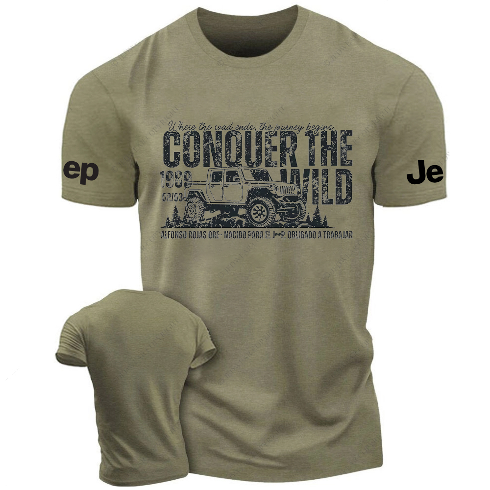 Vintage  Conquer The Wild  Car Lovers Enthusiasts Jp T-Shirt
