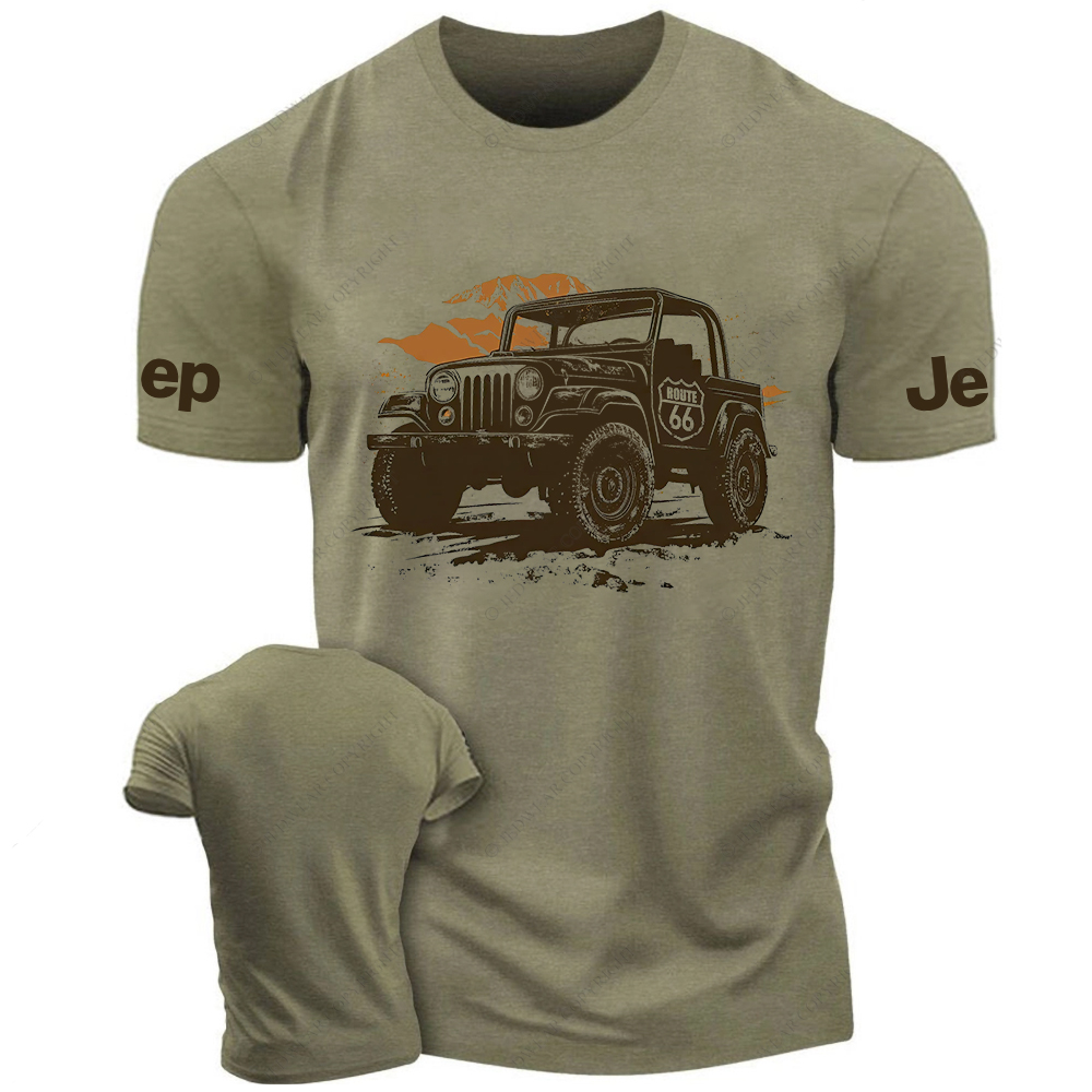Vintage Retro Route 66 Classic Off Road Car  Desert Mountain Jp T-Shirt