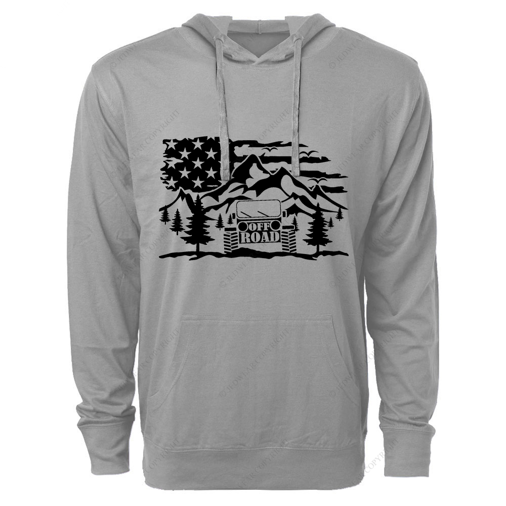 Off-Road Scene Truck Forest  4x4 Jp Oversized Lightweight Hoodie