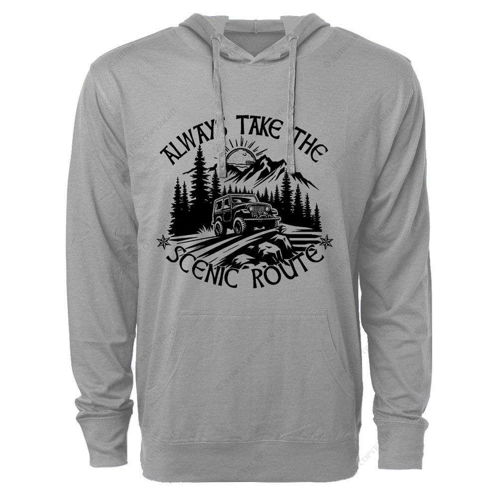 Always Take The Scenic Route Jp Oversized Lightweight Hoodie