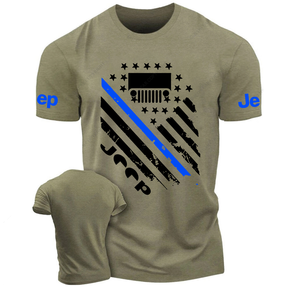American Flag Star The Blue Line Police Jp T-Shirt