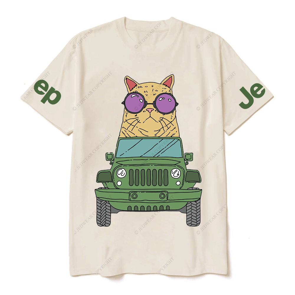 Cat Wearing Sunglasses Riding Car on Mouse Pad Jp T-Shirt