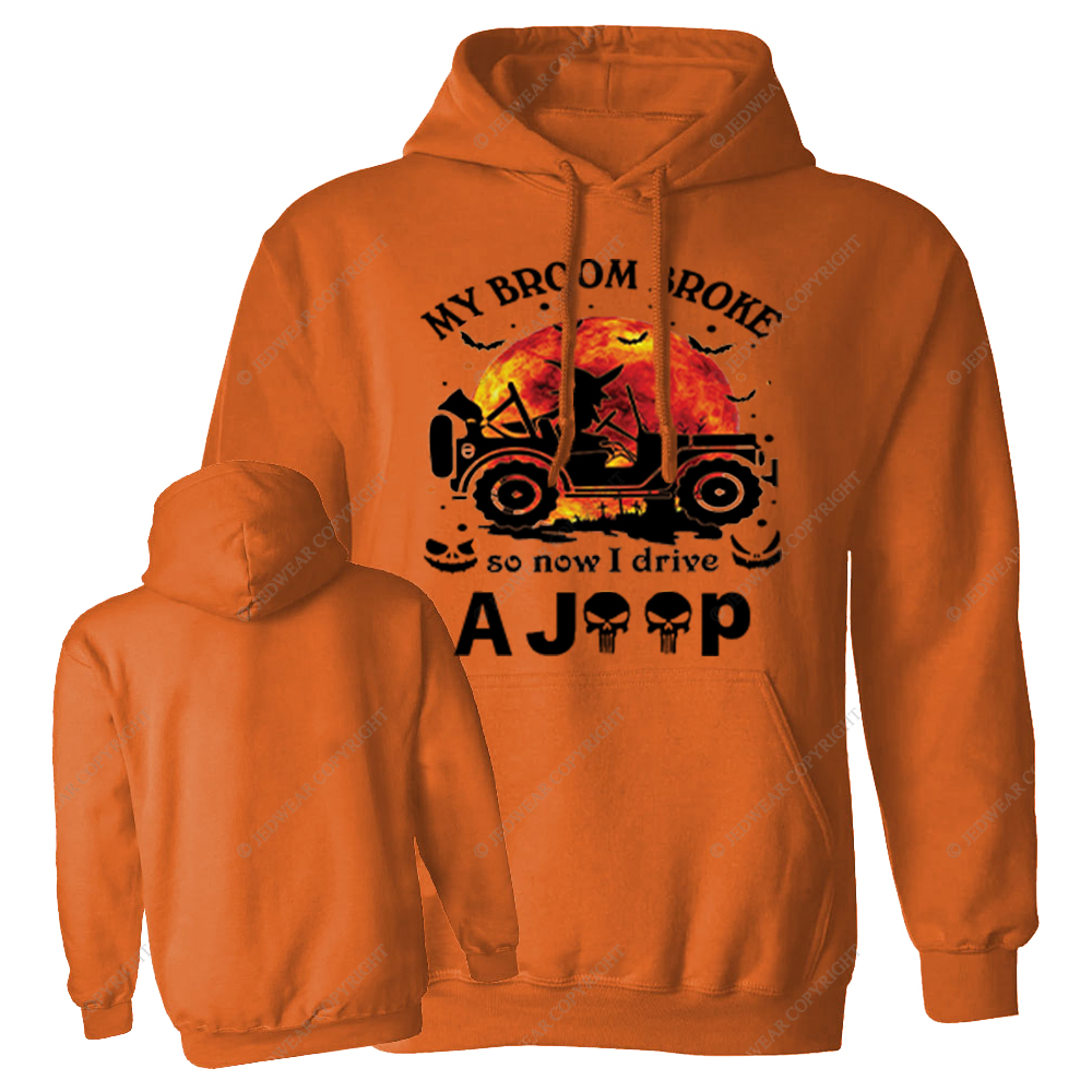 Halloween Pumpkin Bat My Broom Broke So Now I Drive A Car Jp Oversized Hoodie
