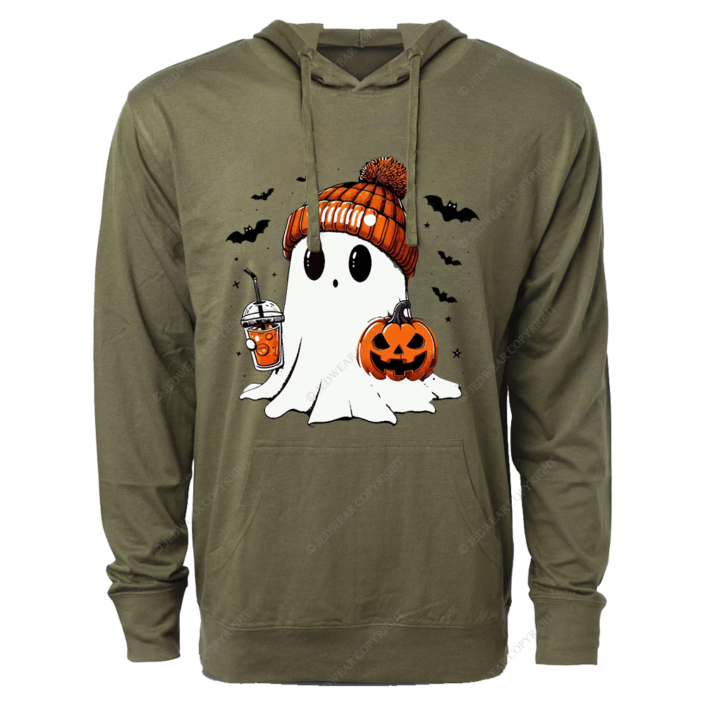 Halloween Ghost Pumpkin Coffee Jp Oversized Lightweight Hoodie