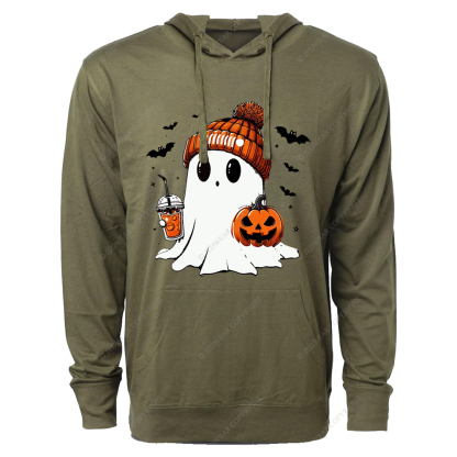 Halloween Ghost Pumpkin Coffee Jp Oversized Lightweight Hoodie