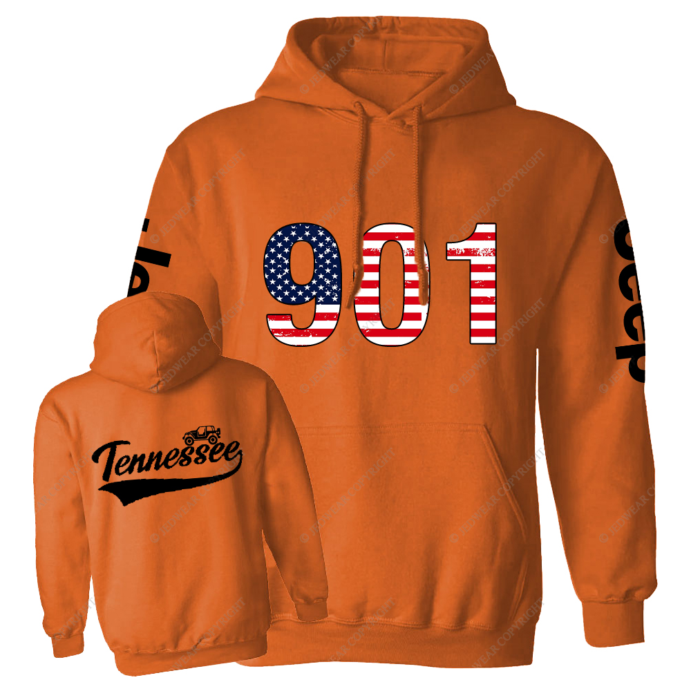 Tennessee Area Codes 901 American Flag Jp Oversized Hoodie