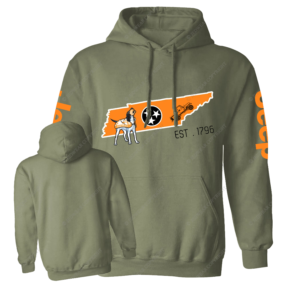 Tennessee Map Smokey Est 1796 Jp Oversized Hoodie