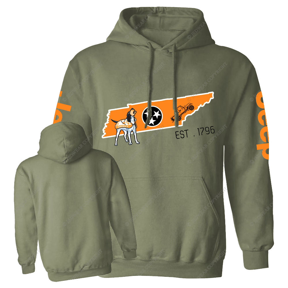 Tennessee Map Smokey Est 1796 Jp Oversized Hoodie