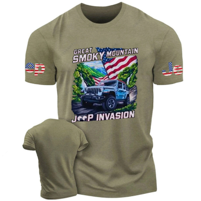 American Flag Great Smoky Mountain Jp T-Shirt