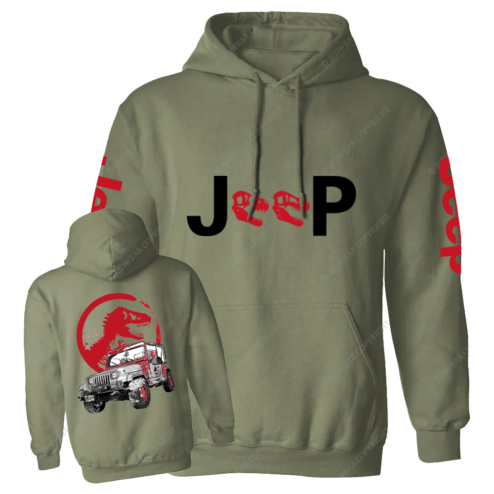 Dinosaur On The Back Of An Off-Road Vehicle Jp Casual Hoodie