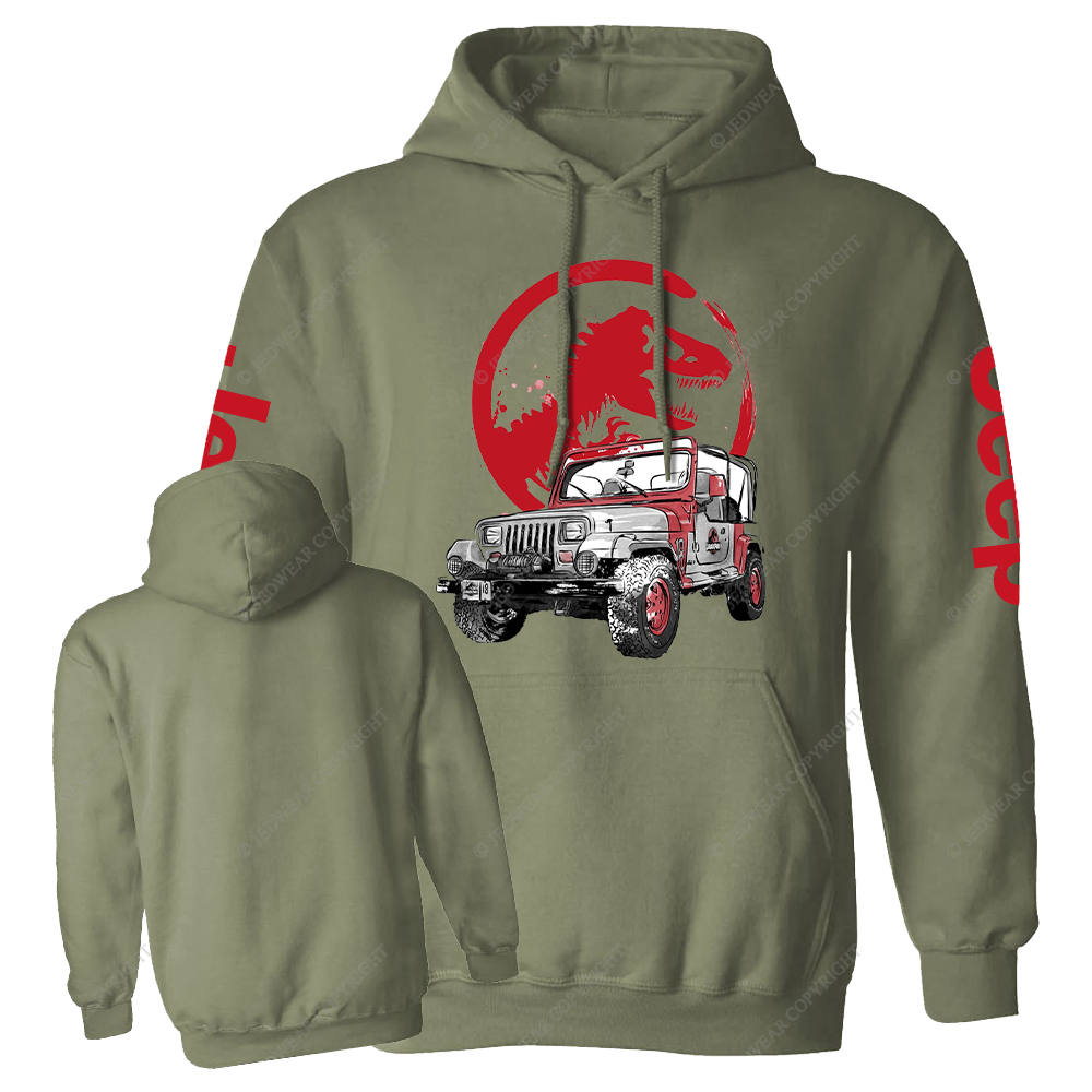 Dinosaur On The Back Of An Off-Road Vehicle Jp  Casual Hoodie