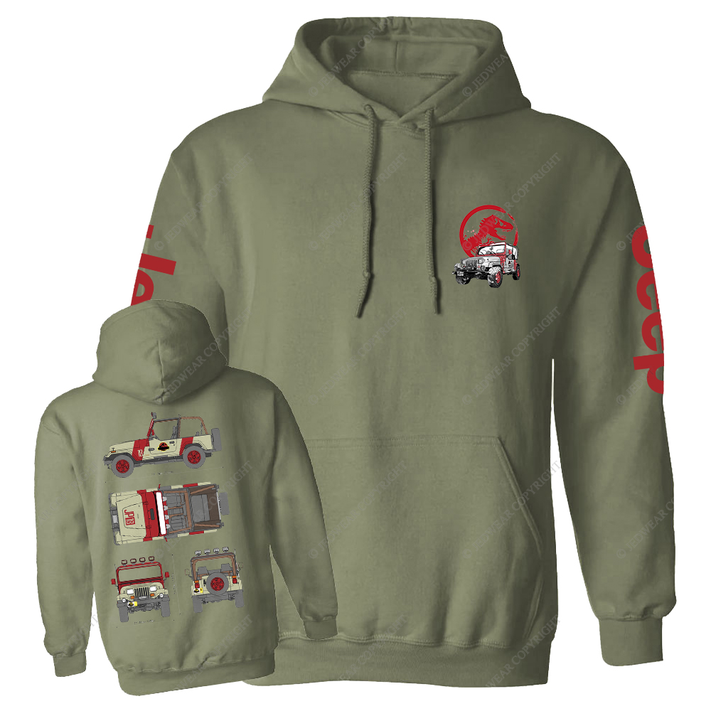 Dinosaur On The Back Of An Off-Road Vehicle Jp Casual Hoodie