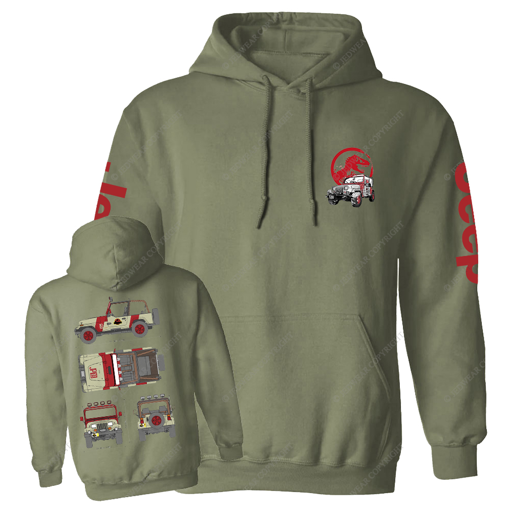 Dinosaur On The Back Of An Off-Road Vehicle Jp Casual Hoodie