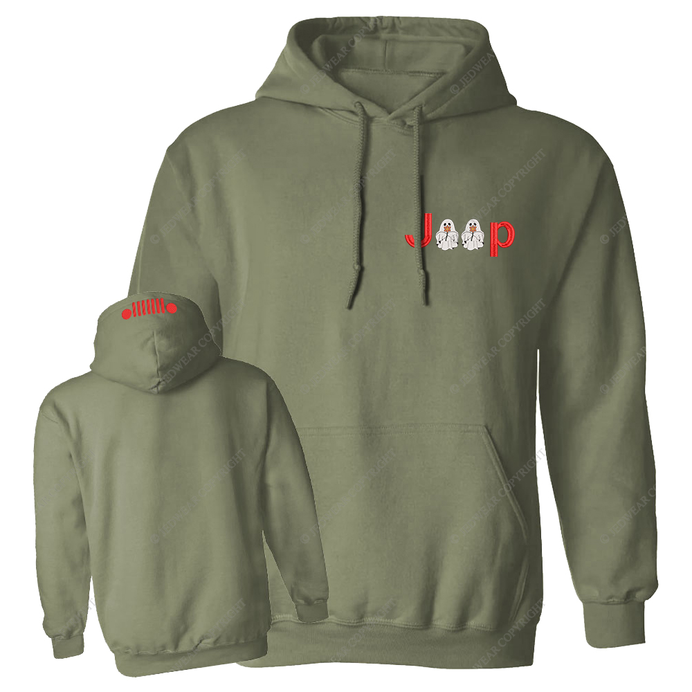 Halloween Ghosts Jp Embroidered Casual Hoodie