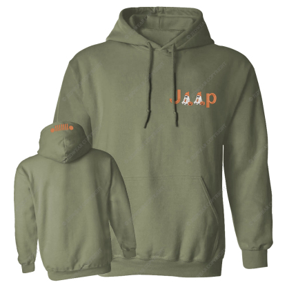 Halloween Pumpkin Ghosts Jp Embroidered Casual Hoodie