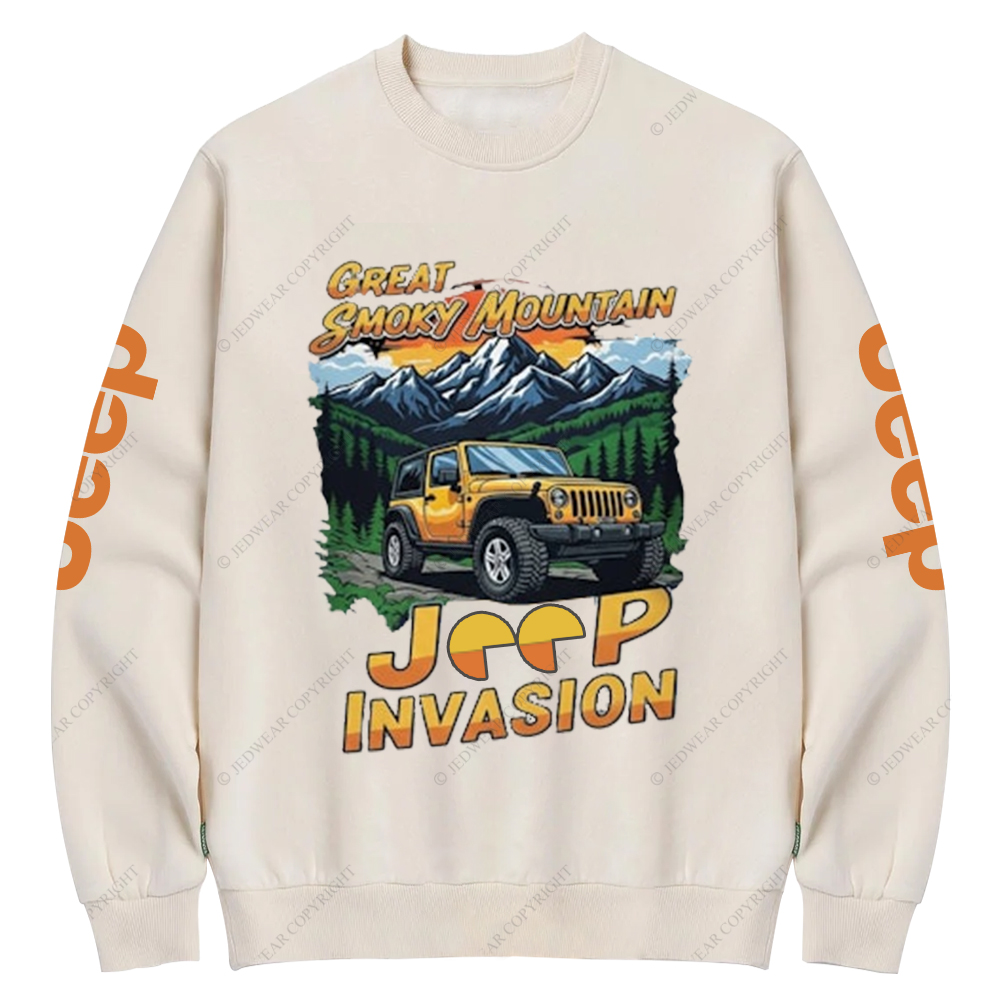 Great Smoky Mountain Invasion Sun Tree Jp Crew Neck Sweatshirt