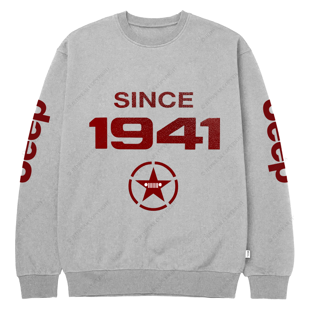 Vintage Military Star Circle Since 1941 Jp Crew Neck Sweatshirt