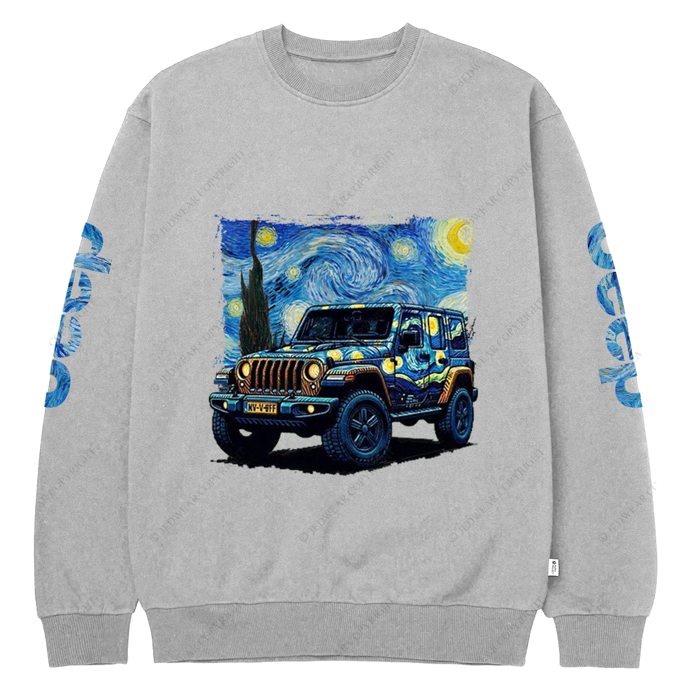 The Starry Night By Van Gogh Canvas Jp Crew Neck Sweatshirt
