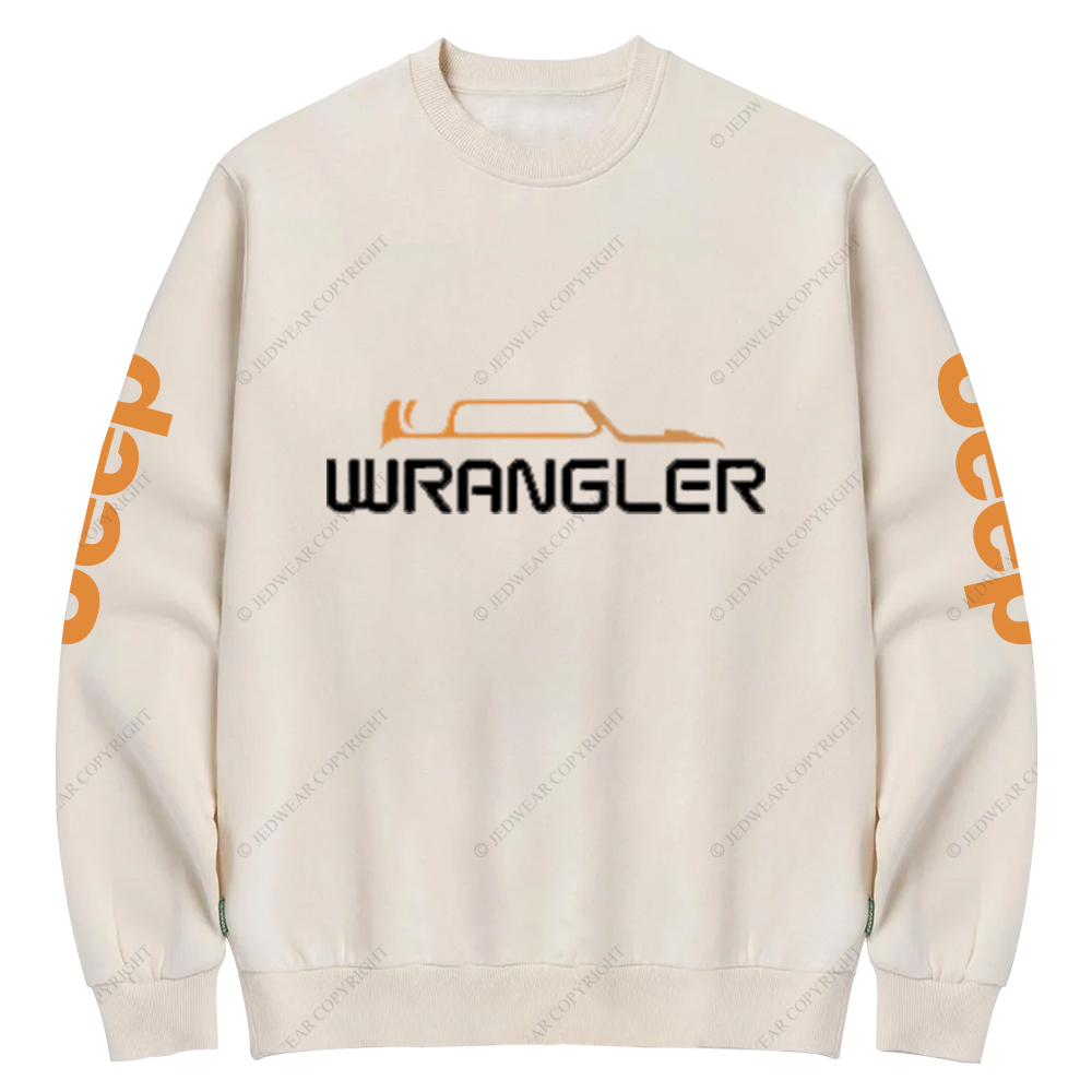Jp Wrangler Orange Silhouette Jp Crew Neck Sweatshirt