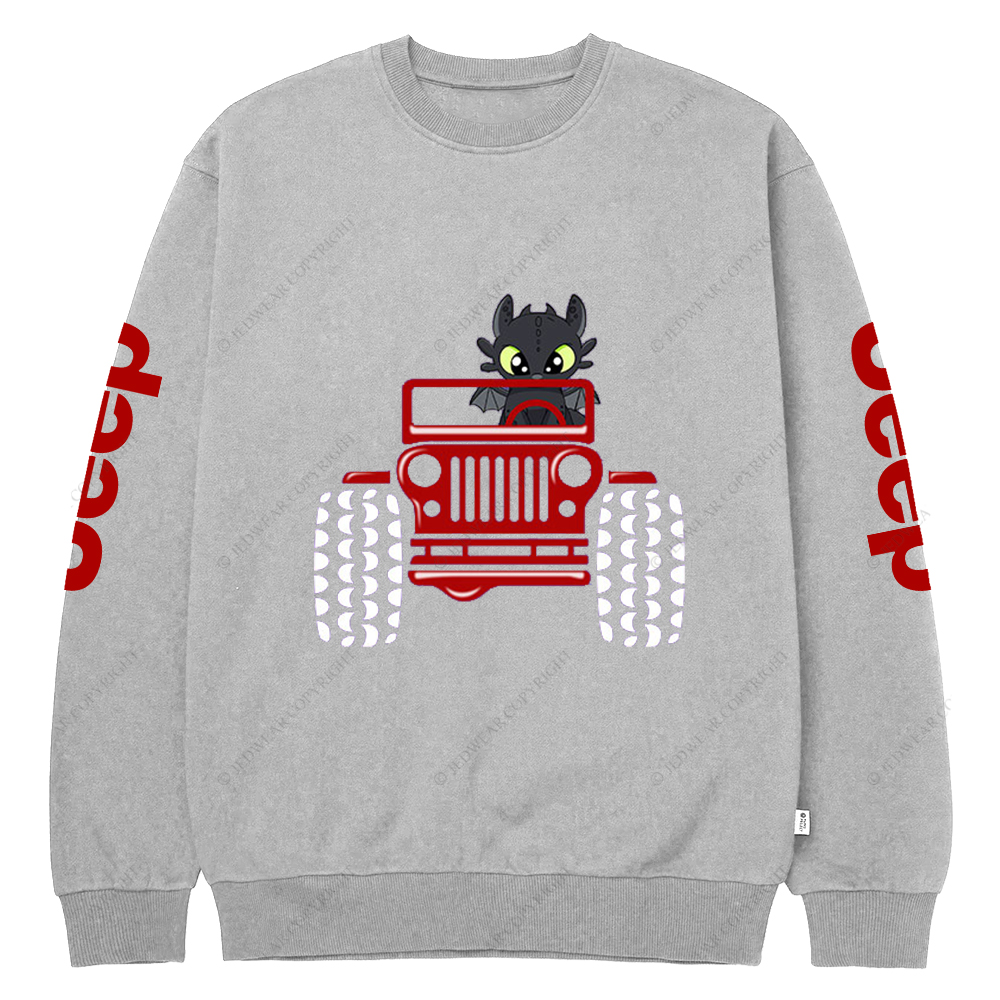 Halloween A Little Bat Is Driving A Car Jp Crew Neck Sweatshirt