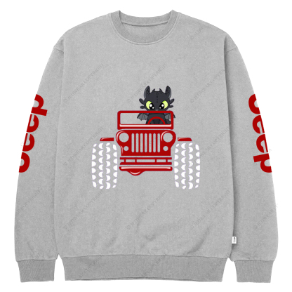 Halloween A Little Bat Is Driving A Car Jp Crew Neck Sweatshirt