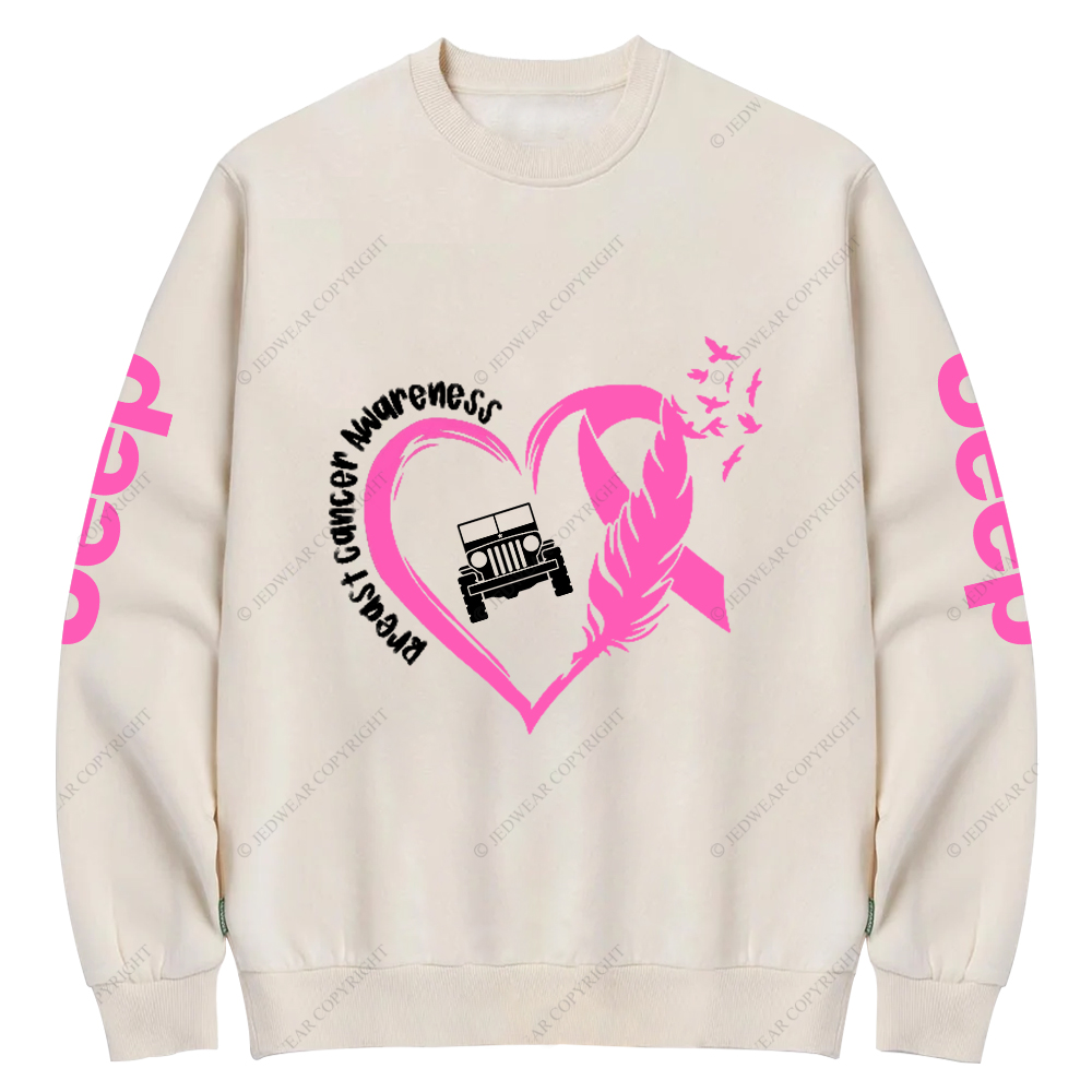 Breast Cancer Awareness Love Butterfly Jp Crew Neck Sweatshirt