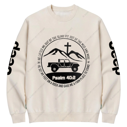 Religion The Lifted Me Out Of The Slimy Pit Psalm 40:2 Jp Crew Neck Sweatshirt