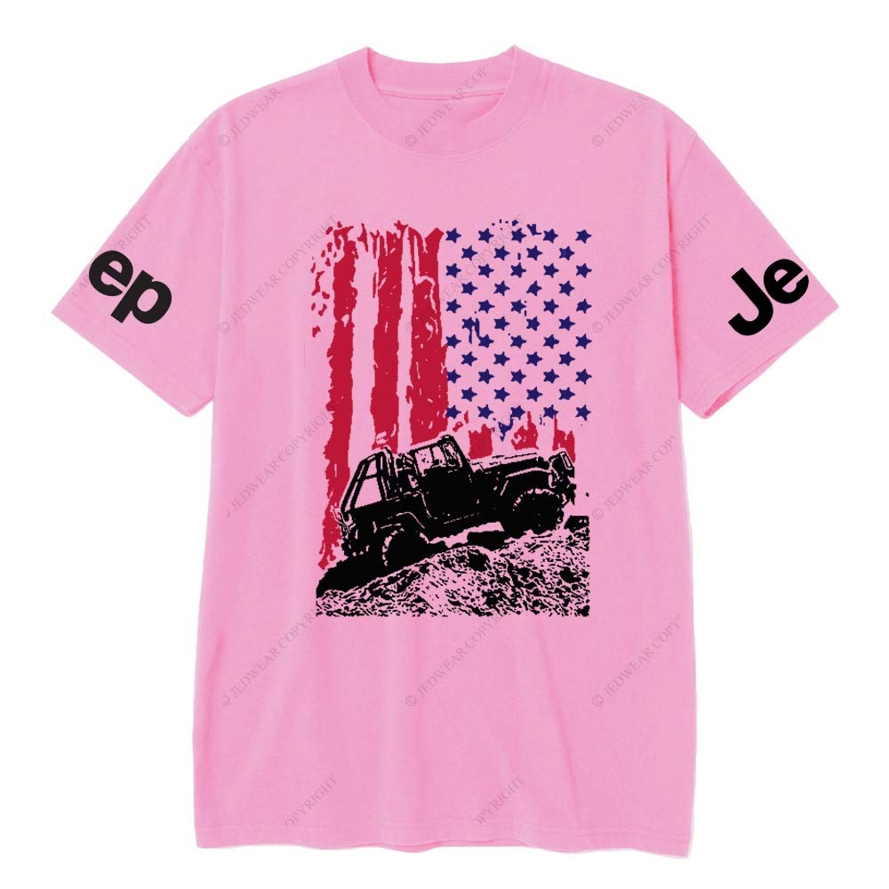 Flag And Jp Off-Road Vehicle Galloping On Rough Terrain Jp T-Shirt