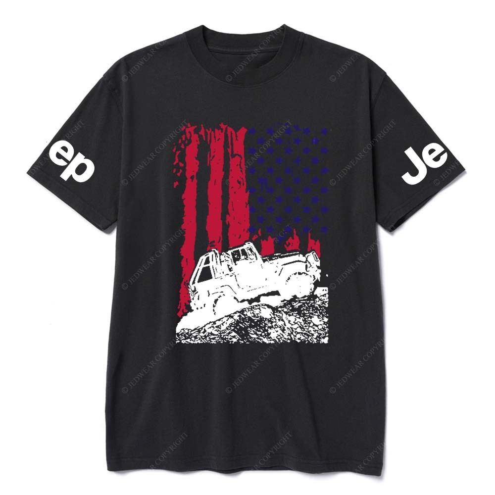 Flag And Jp Off-Road Vehicle Galloping On Rough Terrain Jp T-Shirt
