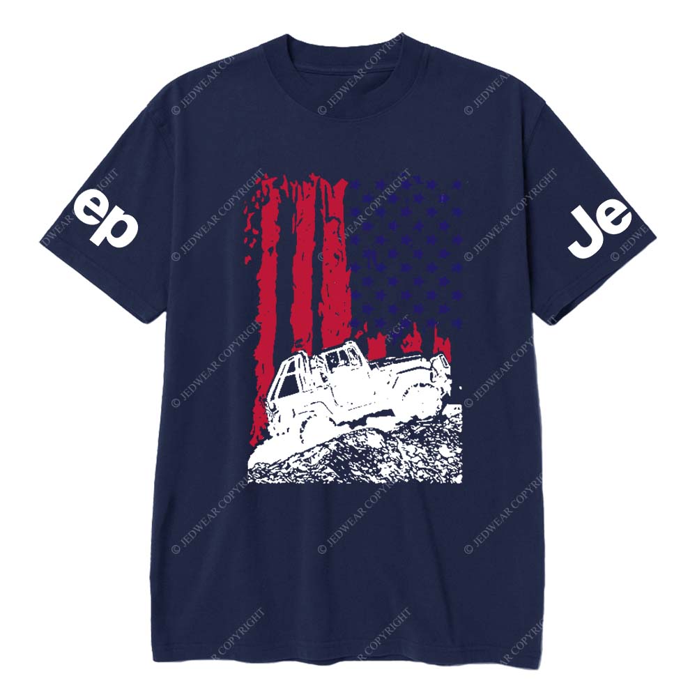 Flag And Jp Off-Road Vehicle Galloping On Rough Terrain Jp T-Shirt
